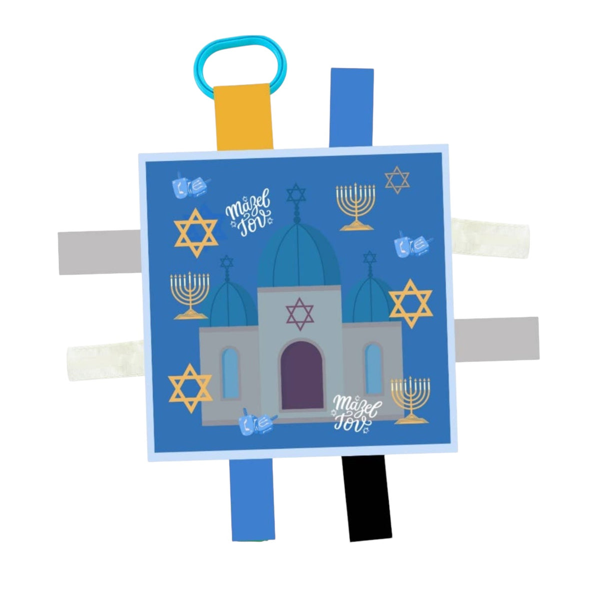 Jewish Sensory Crinkle Tag Toys 8"x 8"