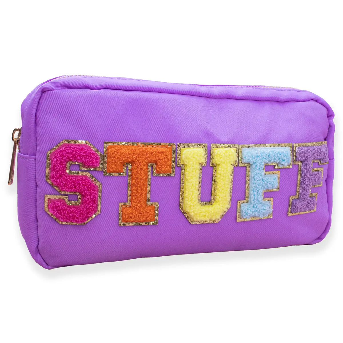 Trousse de maquillage de voyage en nylon chenille « Stuff » - Violet