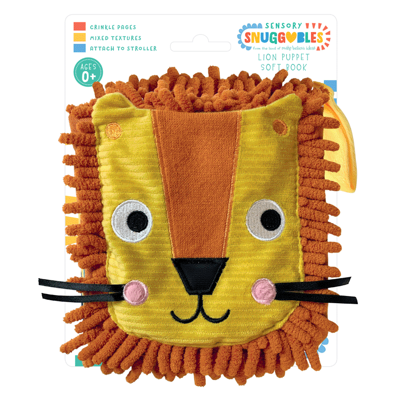 Livre en tissu de marionnettes de lion