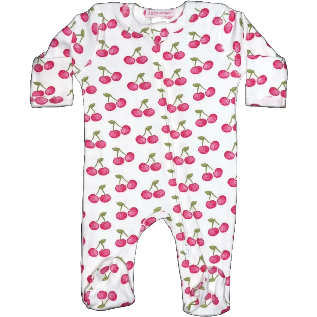 Baby Zipper Footie - Cherry