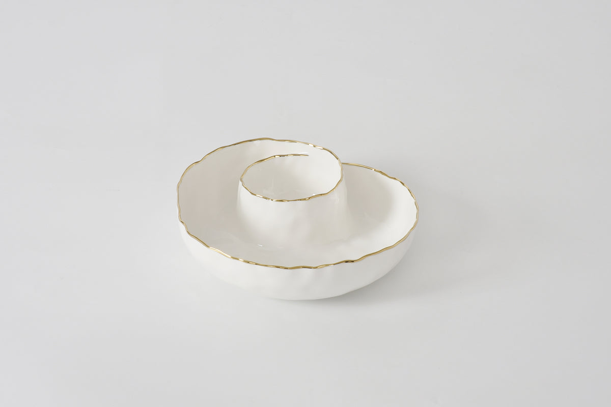 Pampa bay Porcelain round chip and dip bowl