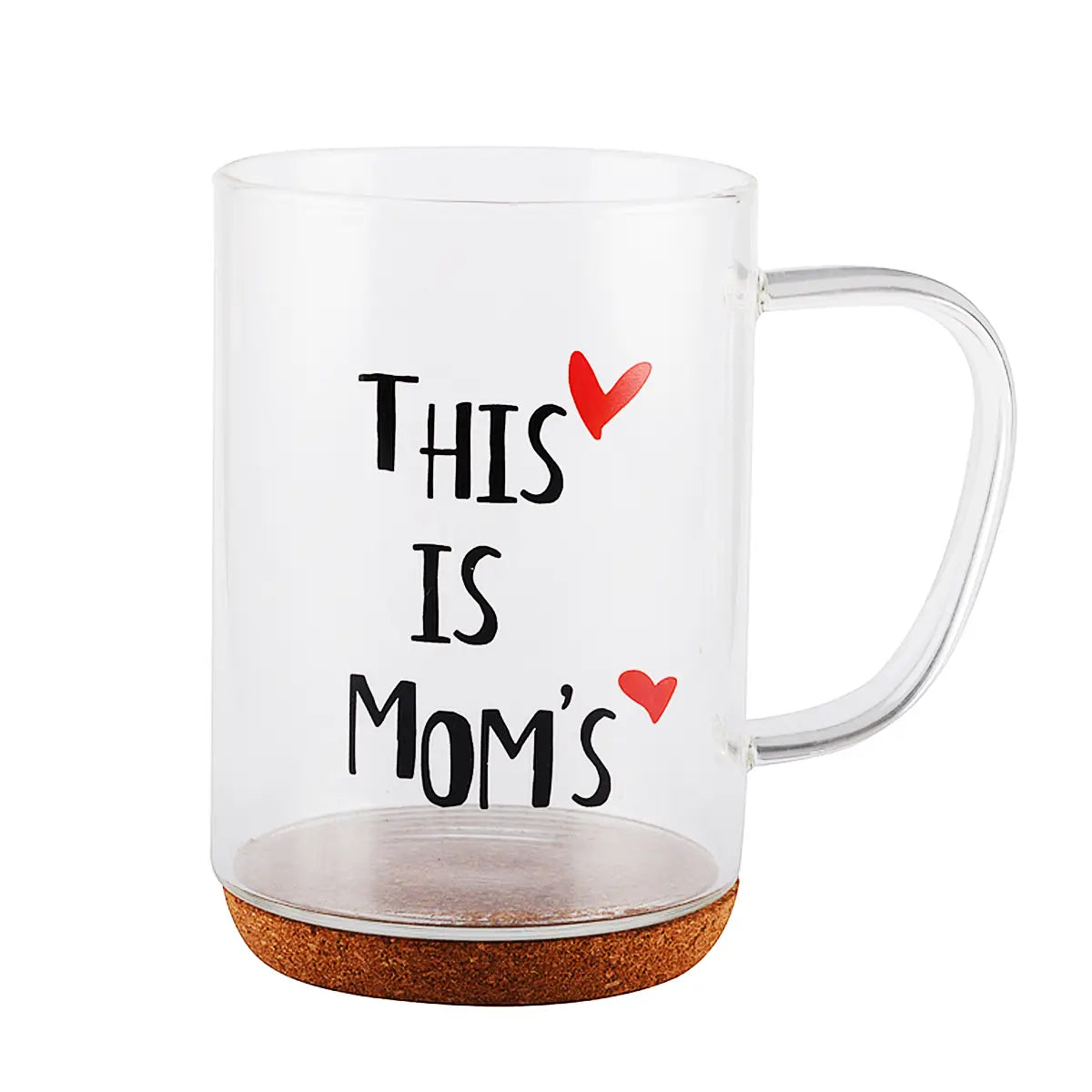 Glass Mug with Cork "This Is Mom's "