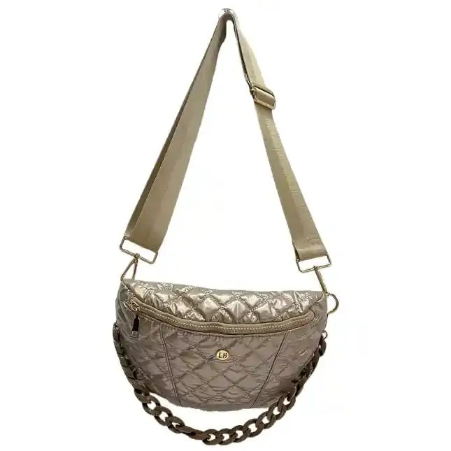 Puffer Crossbody and Belt Bag - champagne