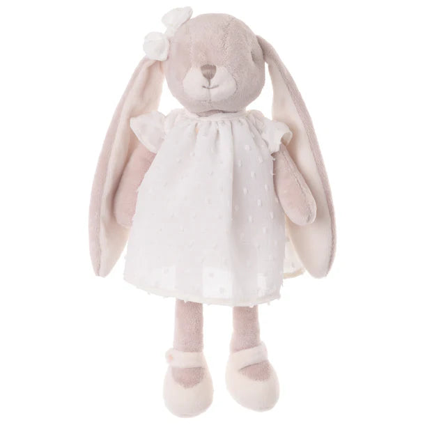 Beige and white bunny in a nightgown