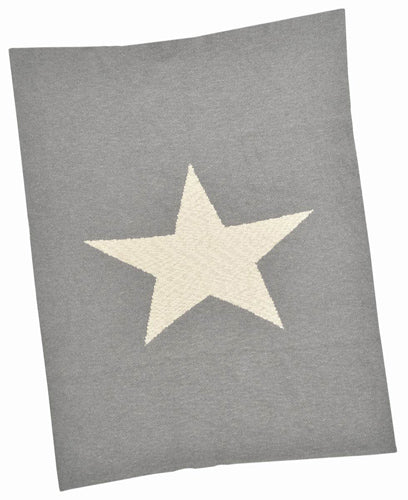 Couverture Personnalisée - Grise avec Étoile Crème