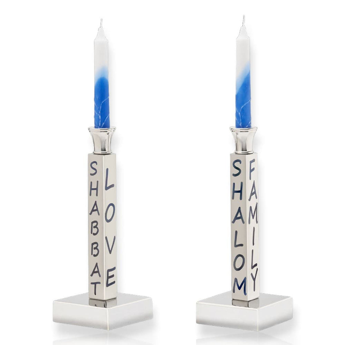 Peace, Love & Shabbat Candlesticks