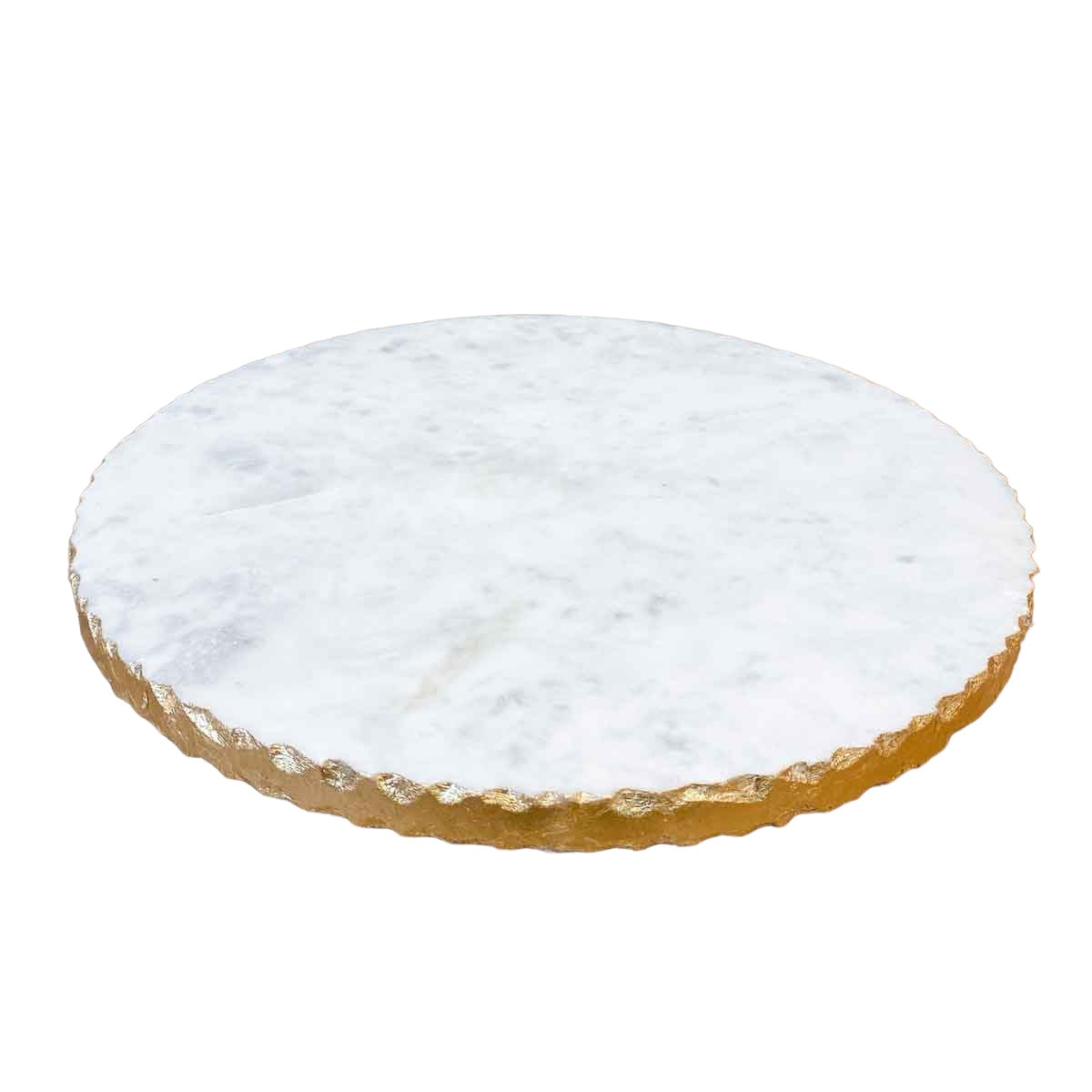Marble Lazy Susan White/Gold - Large