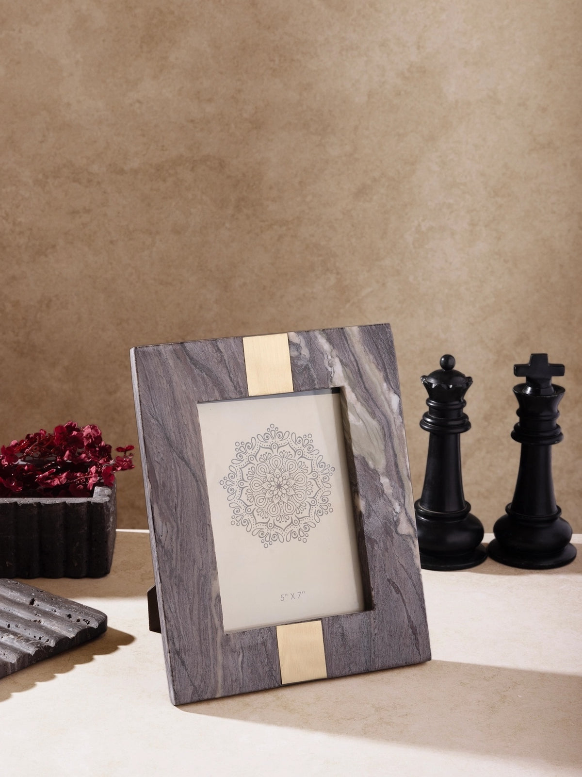 Cadre en marbre marron moka 5"x7"