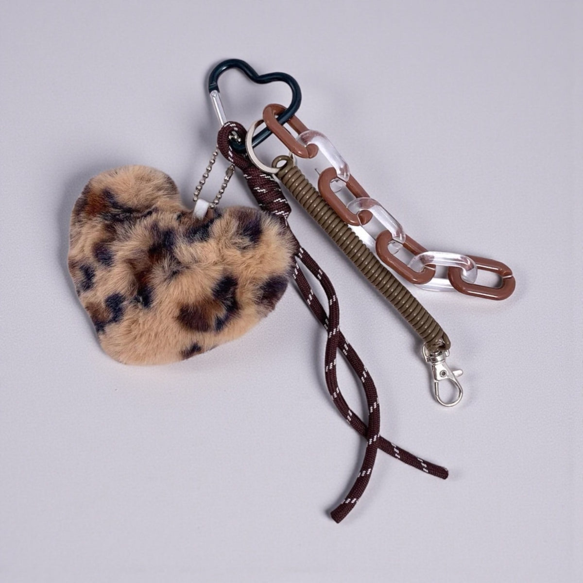 Leopard Heart Bag Charm and Keychain