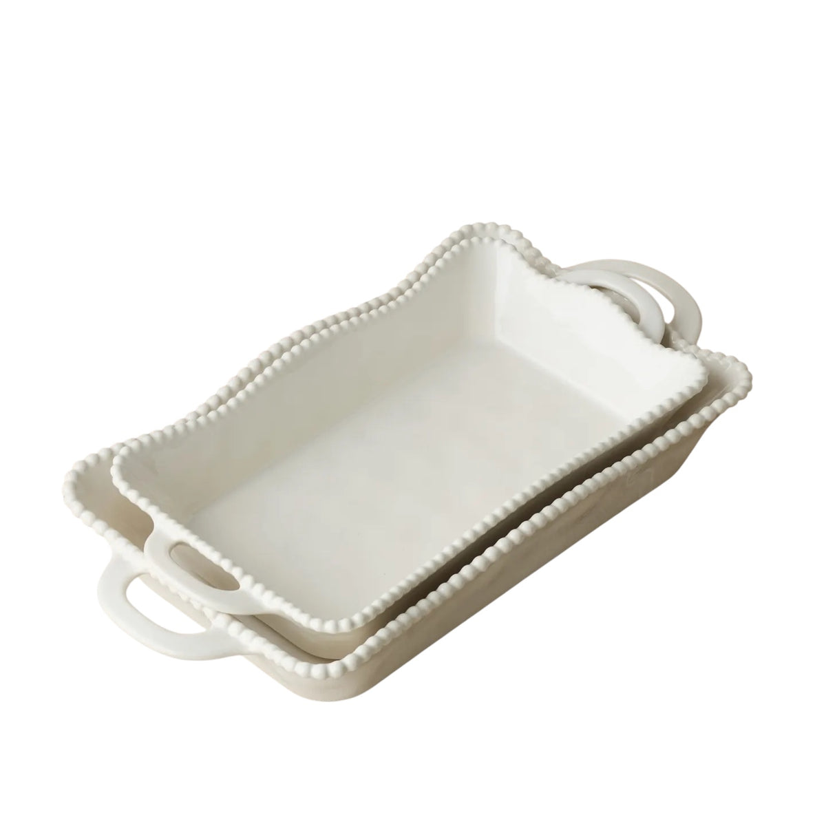 Plat à four rectangulaire crème moyen 14 po x 8,75 po
