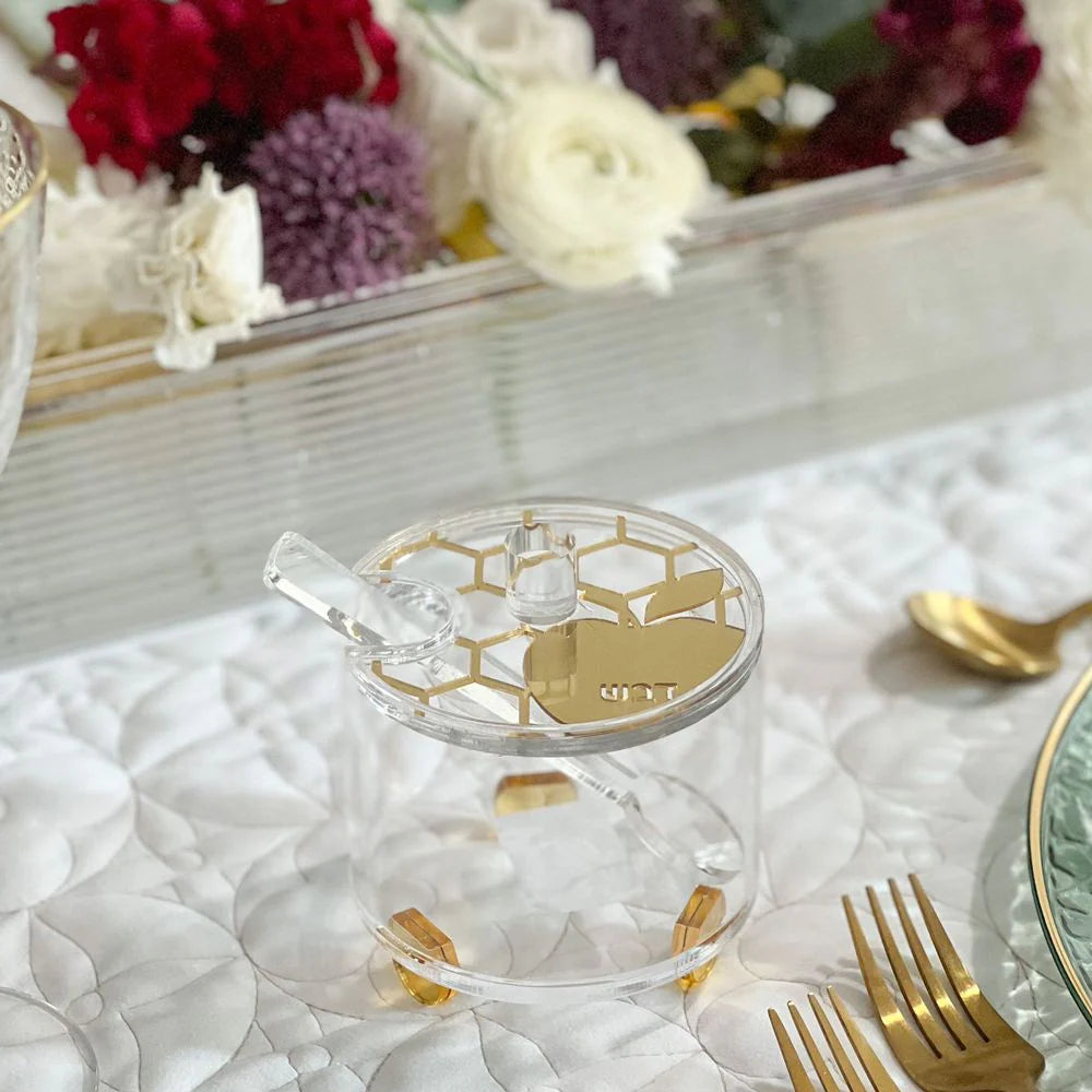 Honey Dish Round Honeycomb Design
