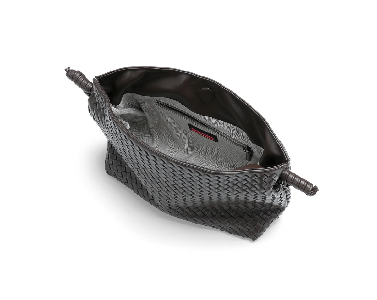 woven vegan leather drawstring convertible crossbody - java