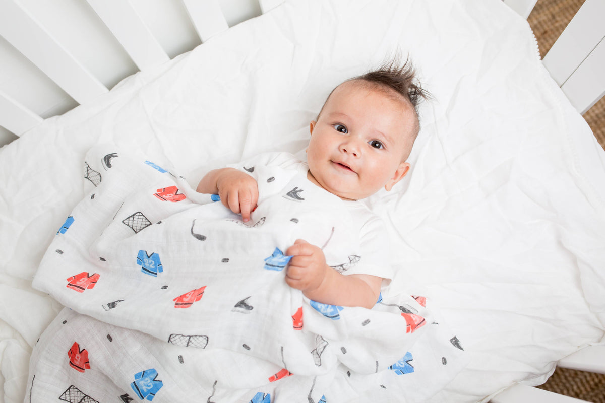 Muslin Swaddle Blanket – Hockey