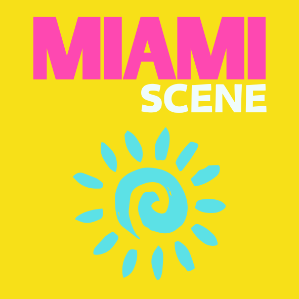 Set of 4 Acrylic Coasters in holder, Miami