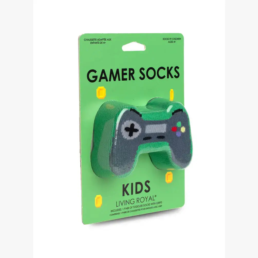 Chaussettes 3D pour enfants - Manette de jeu - Vert