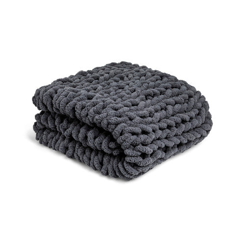 Couverture en tricot épais - Anthracite