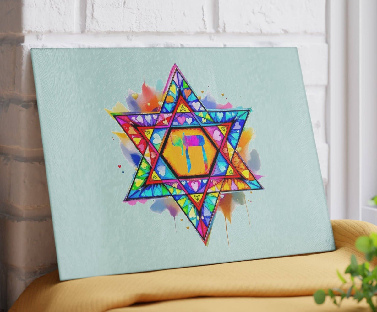 Jewish Star glass tray