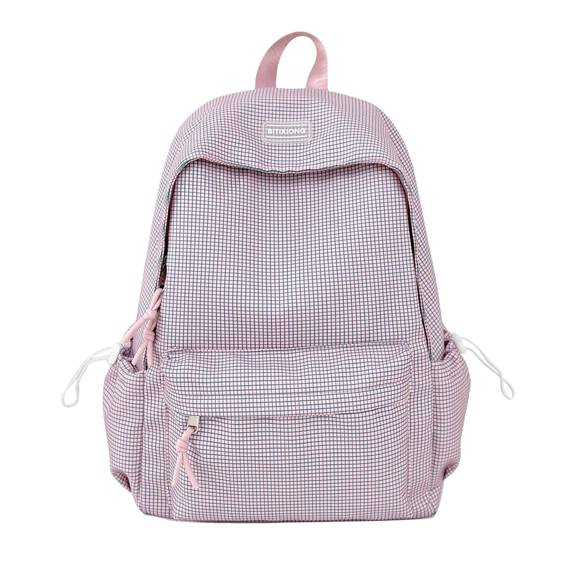 Personalized nylon Backpack for Kids- Pink Plaid