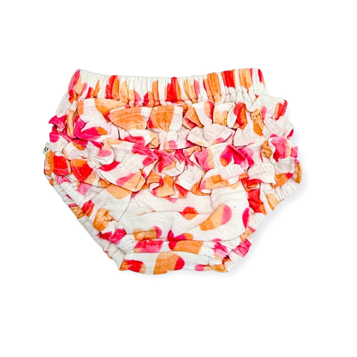 Haut bébé boutonné cœurs + Bloomer à volants (bio)