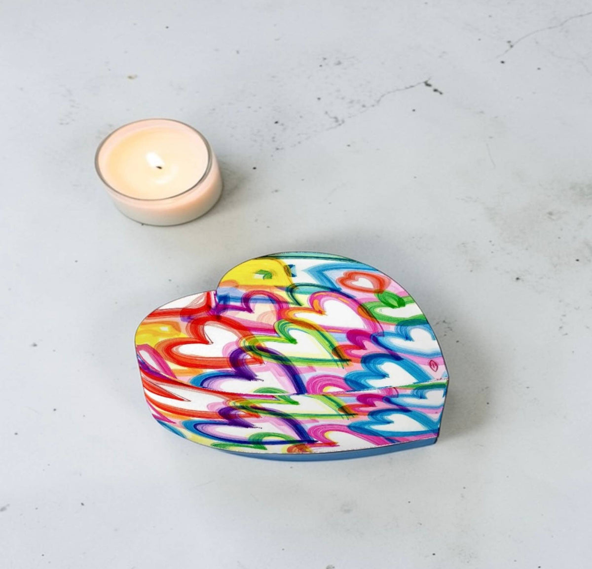 Colorful Hearts Crystal Heart Decor