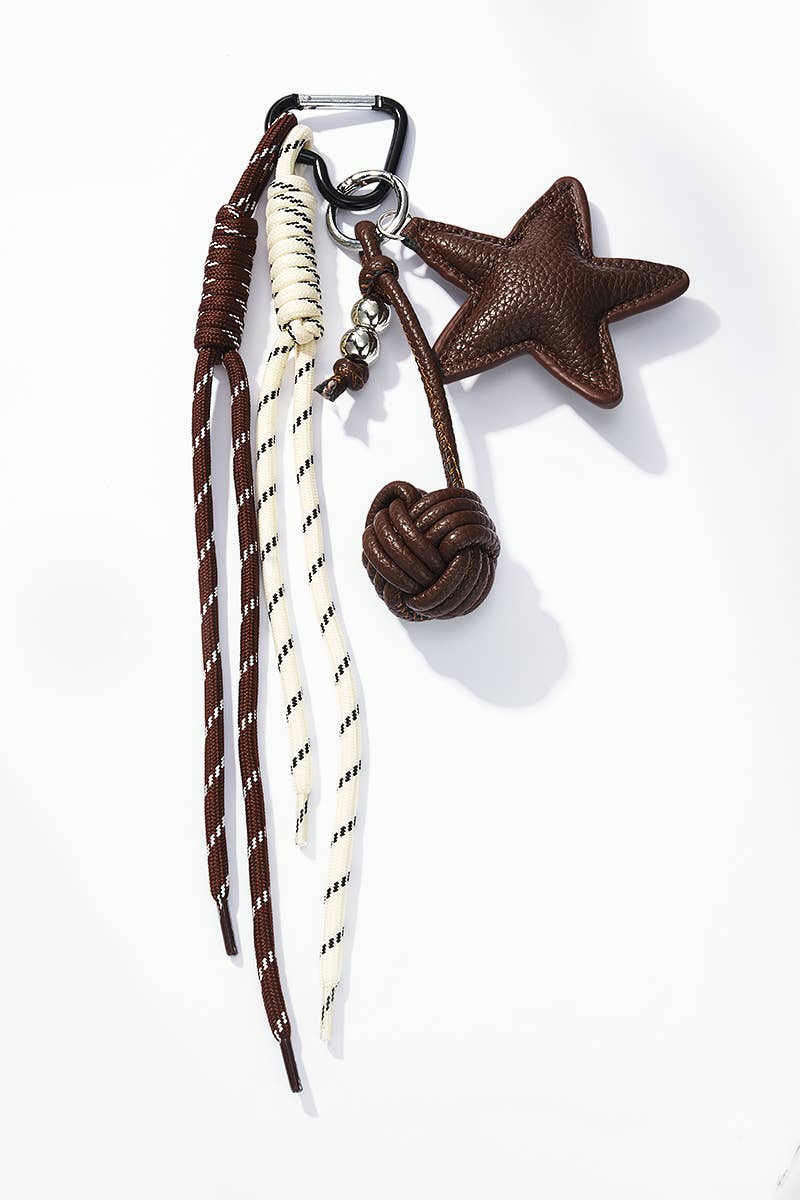 Bag charm and keychain Star - brown