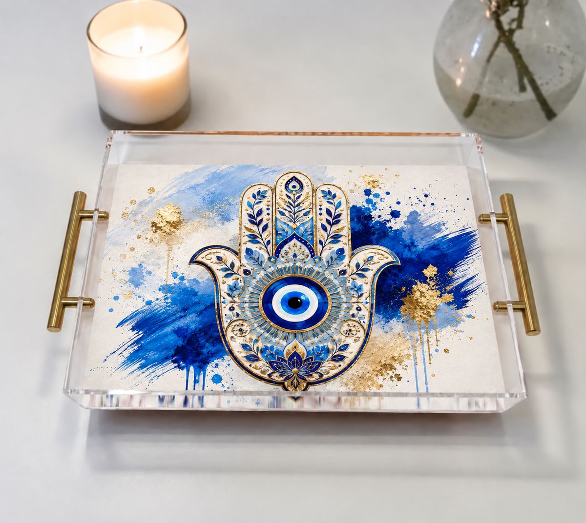 Evil Eye Art Acrylic Tray