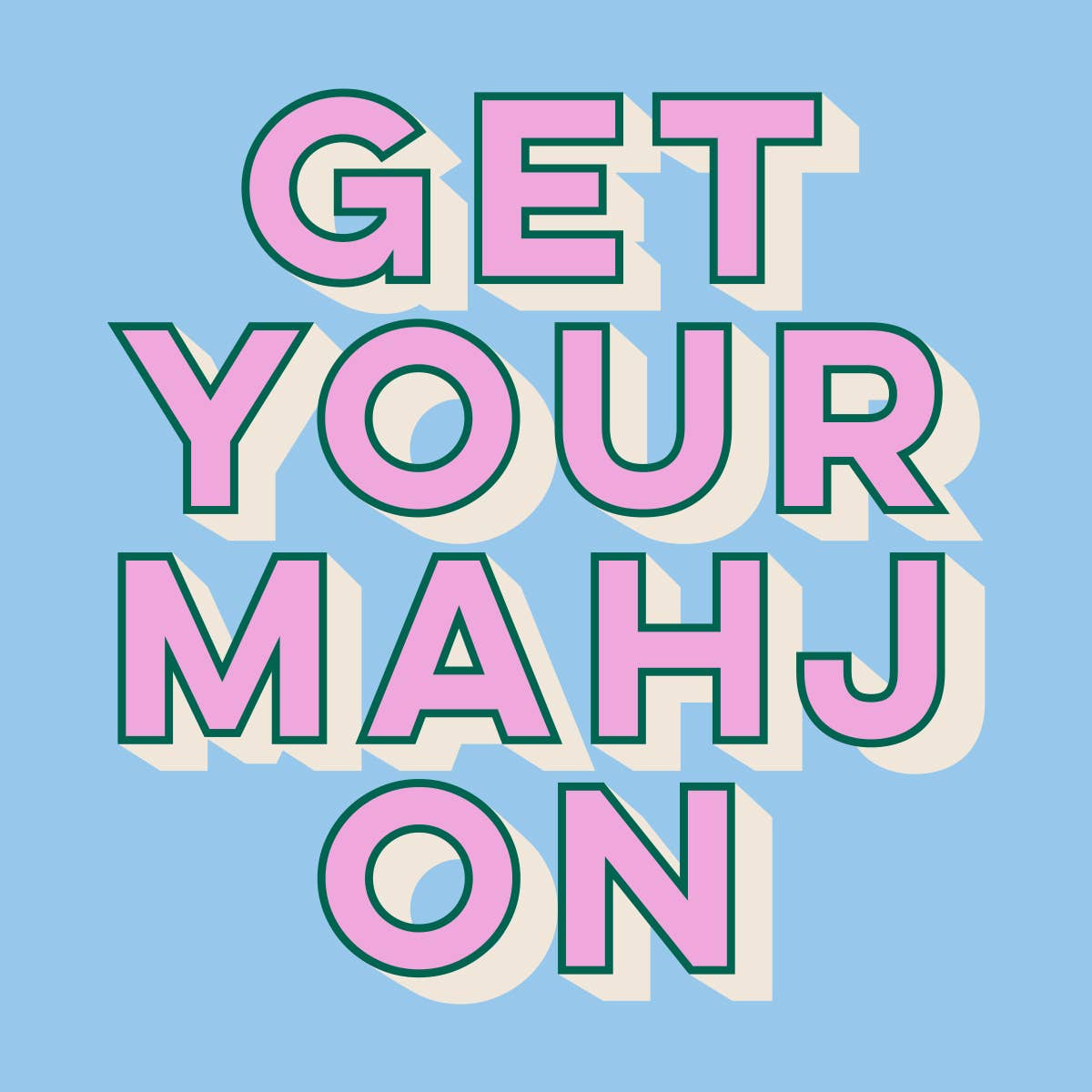 Get Your Mahj On cocktail napkin