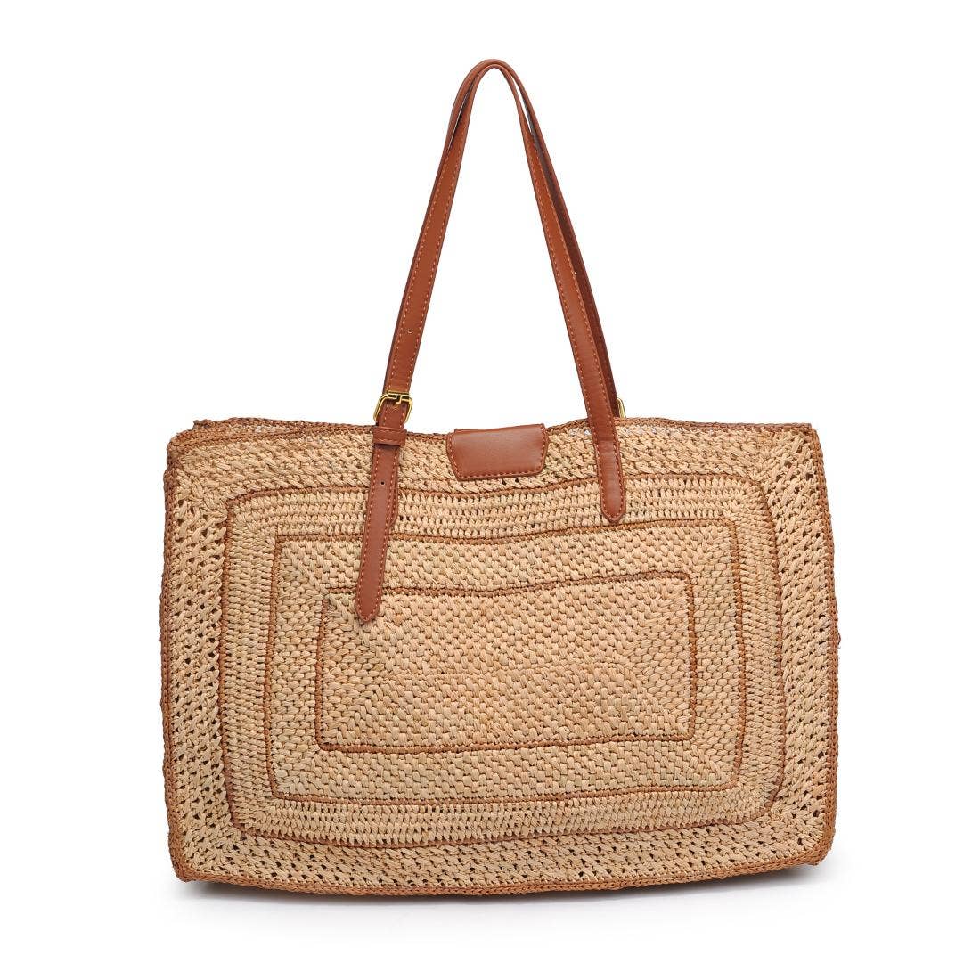 Raffia Tote with gold hardware