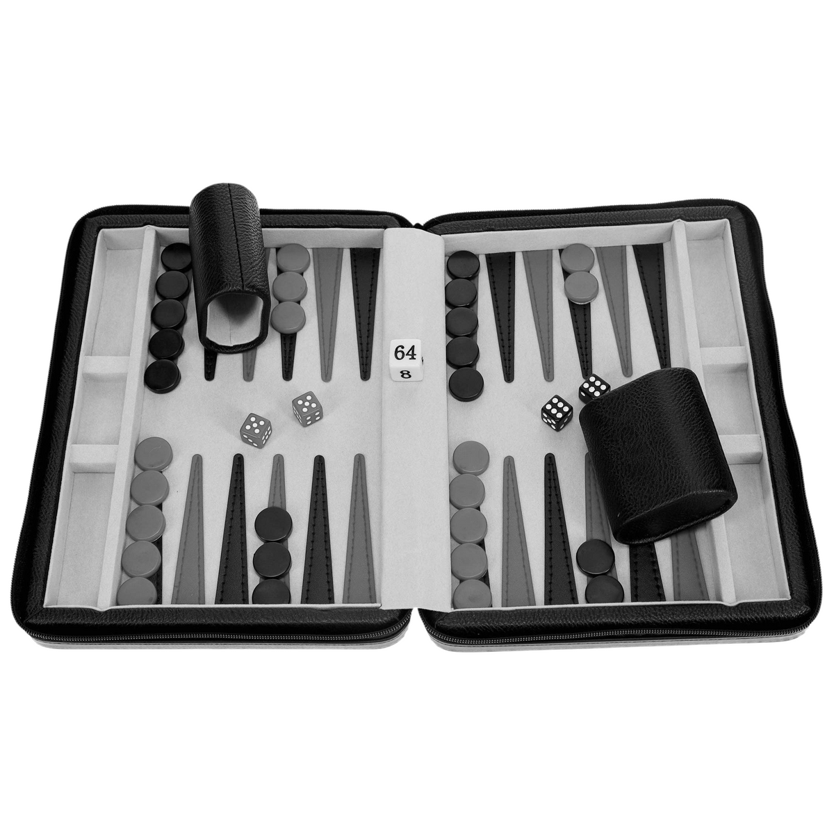 Jeu de backgammon magnétique en similicuir