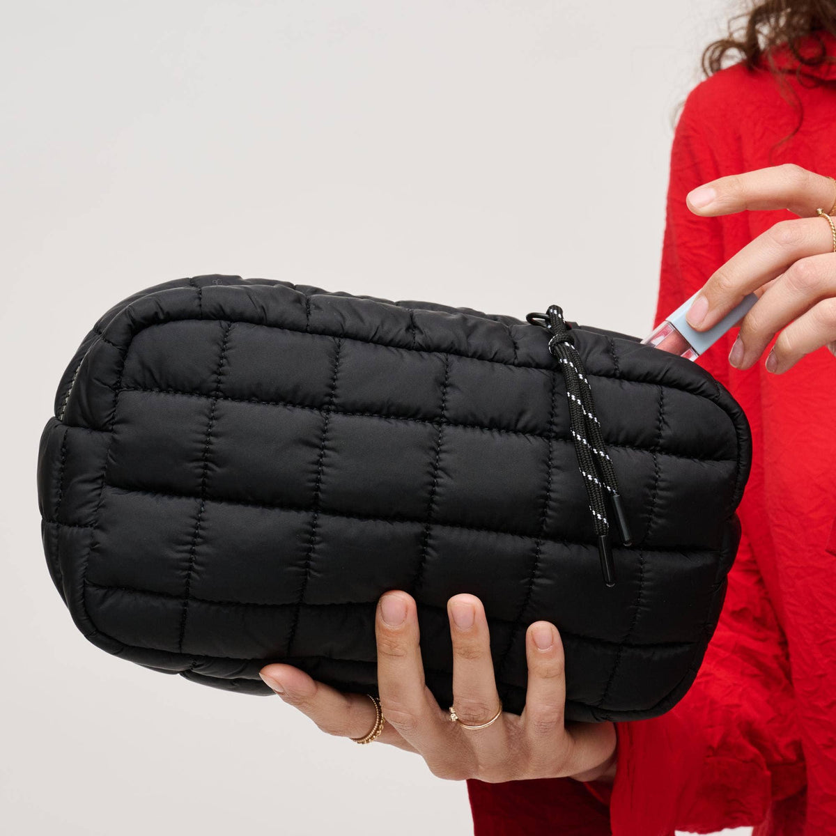 Nylon Cosmetic Pouch - black