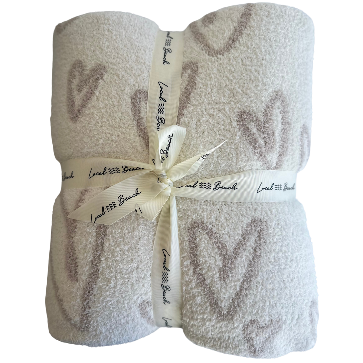 Heart Luxe Home Blanket - sand/cream