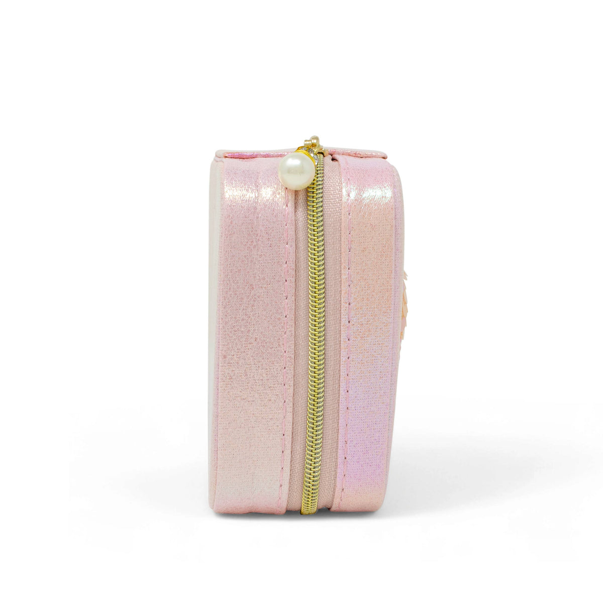 Boîte à bijoux en forme de cœur à paillettes scintillantes : rose