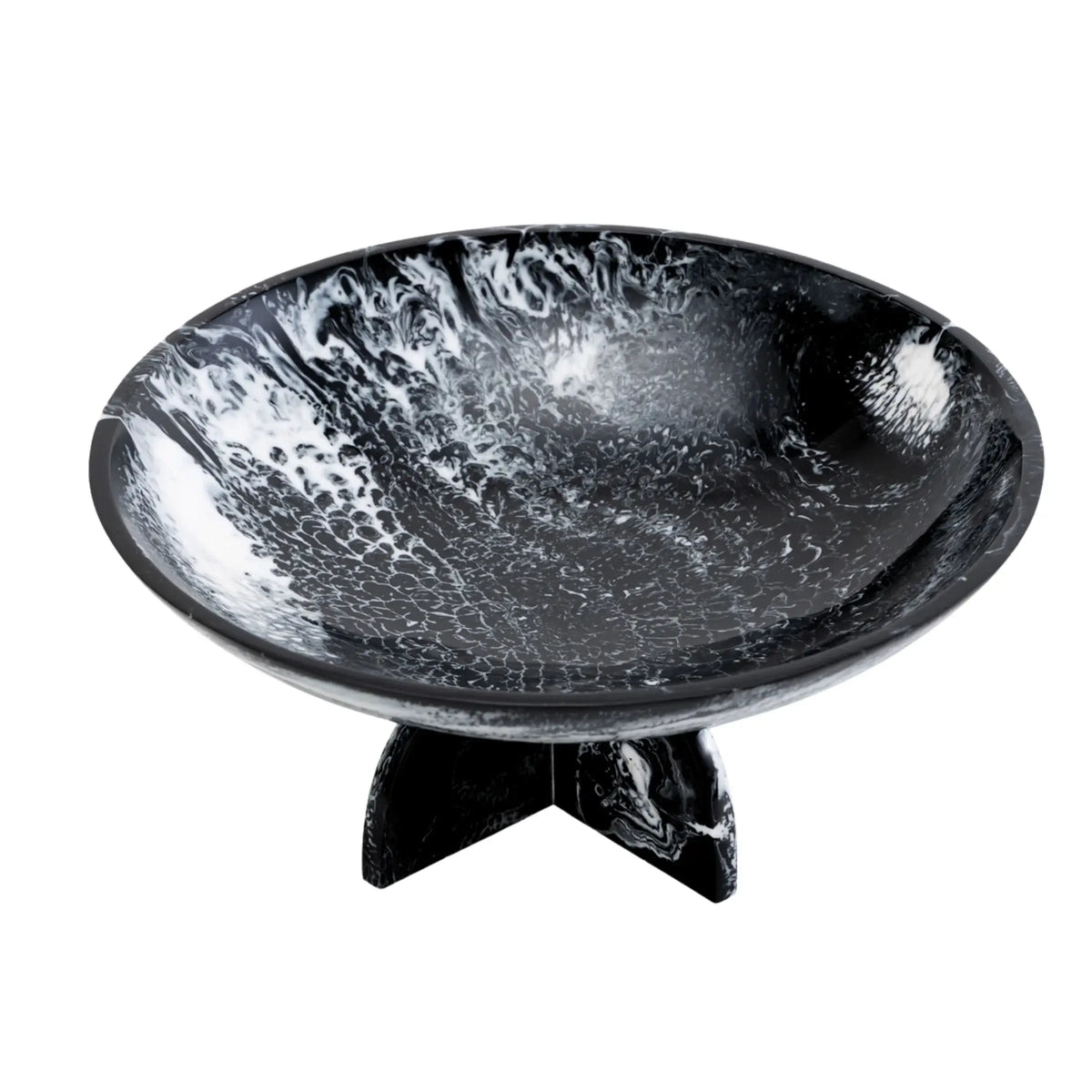 Lucente Black & White Resin Fruit Bowl