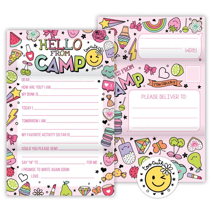 Hello from Camp Fill in Icons Fold N Seal