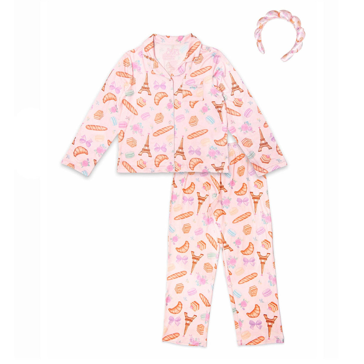 Paris Print Yummy Pajama Set with Headband