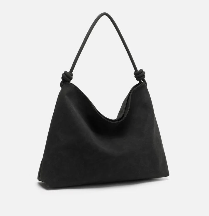 Sac hobo en daim végan - Noir