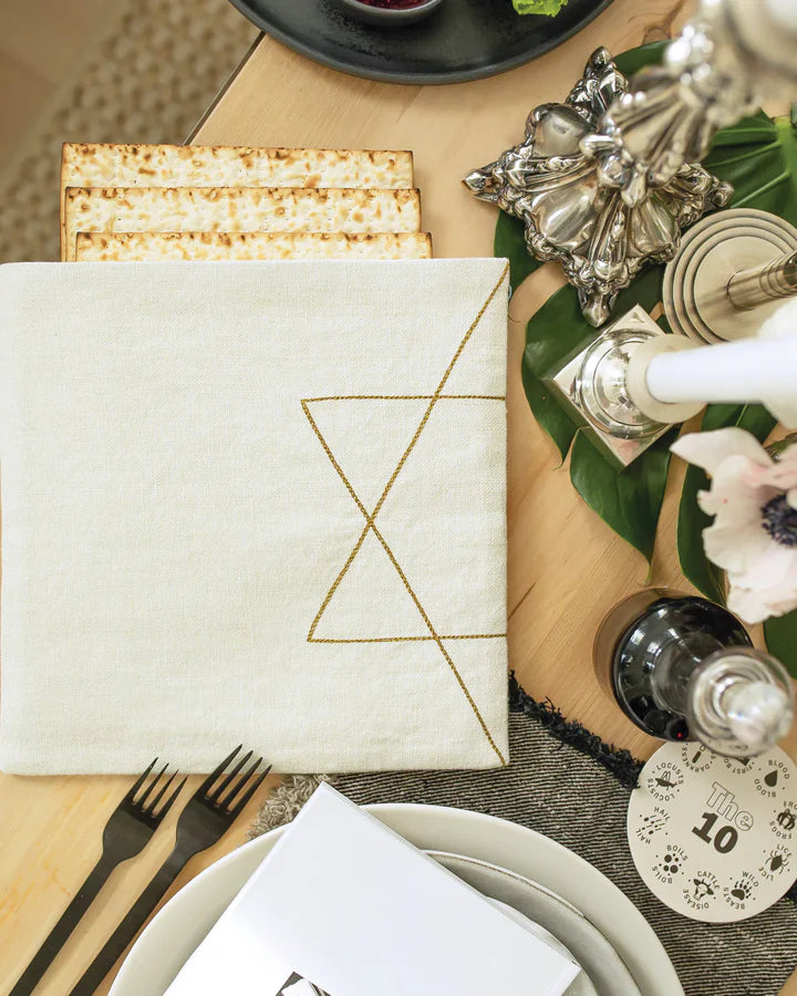 ENSEMBLE COUVERTURE À MATZAH + SAC AFIKOMAN