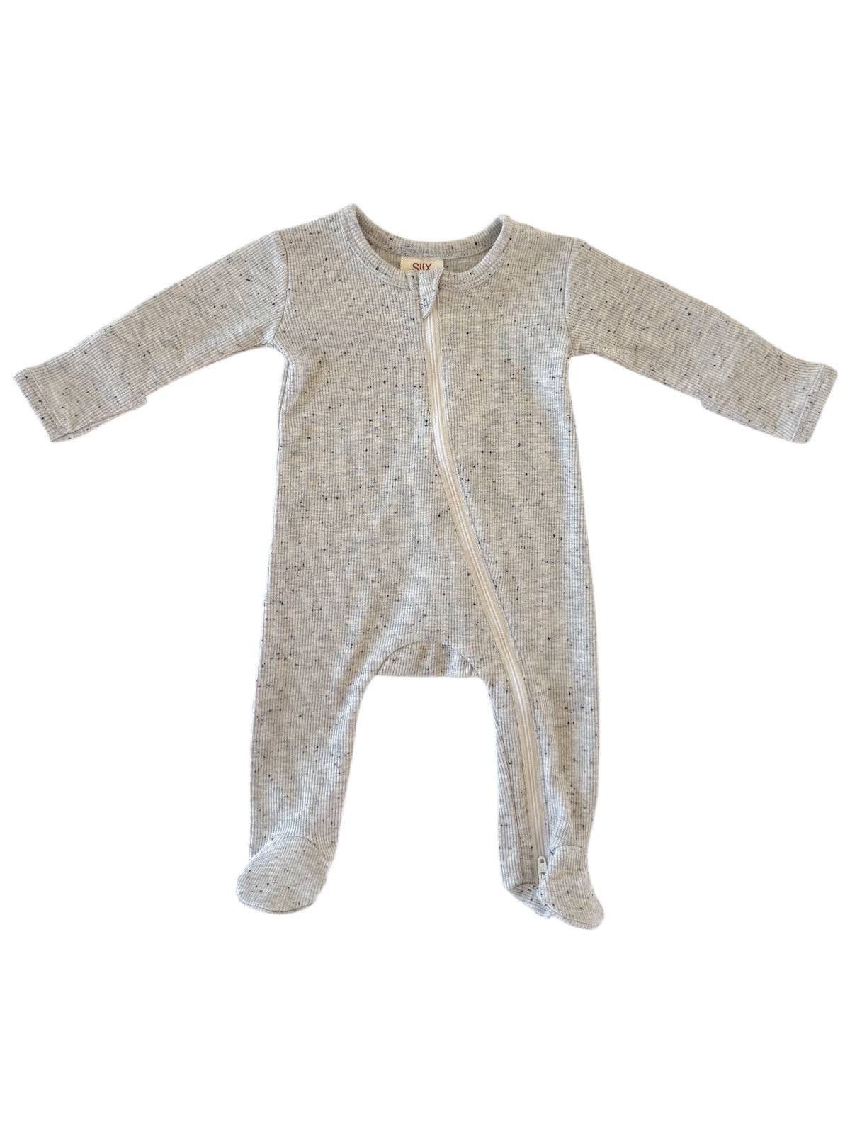 Heather Speckle / 2-Way Zip Footie