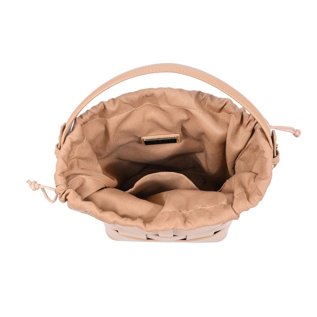 Sac seau à empiècements tressés - naturel