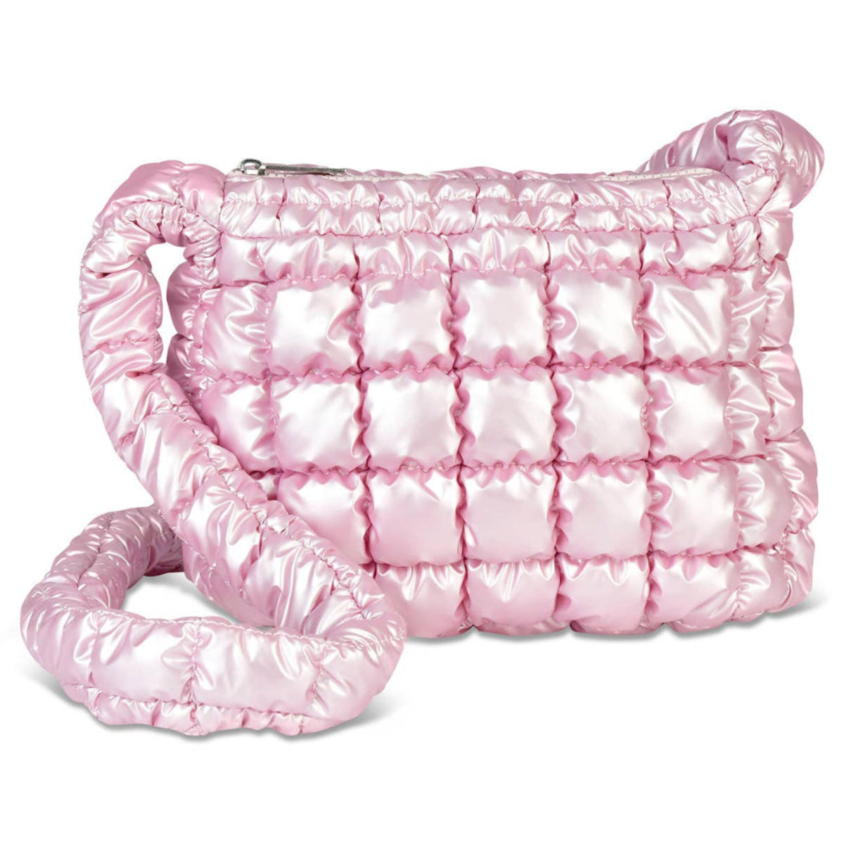 Sac bandoulière bouffant rose glacé