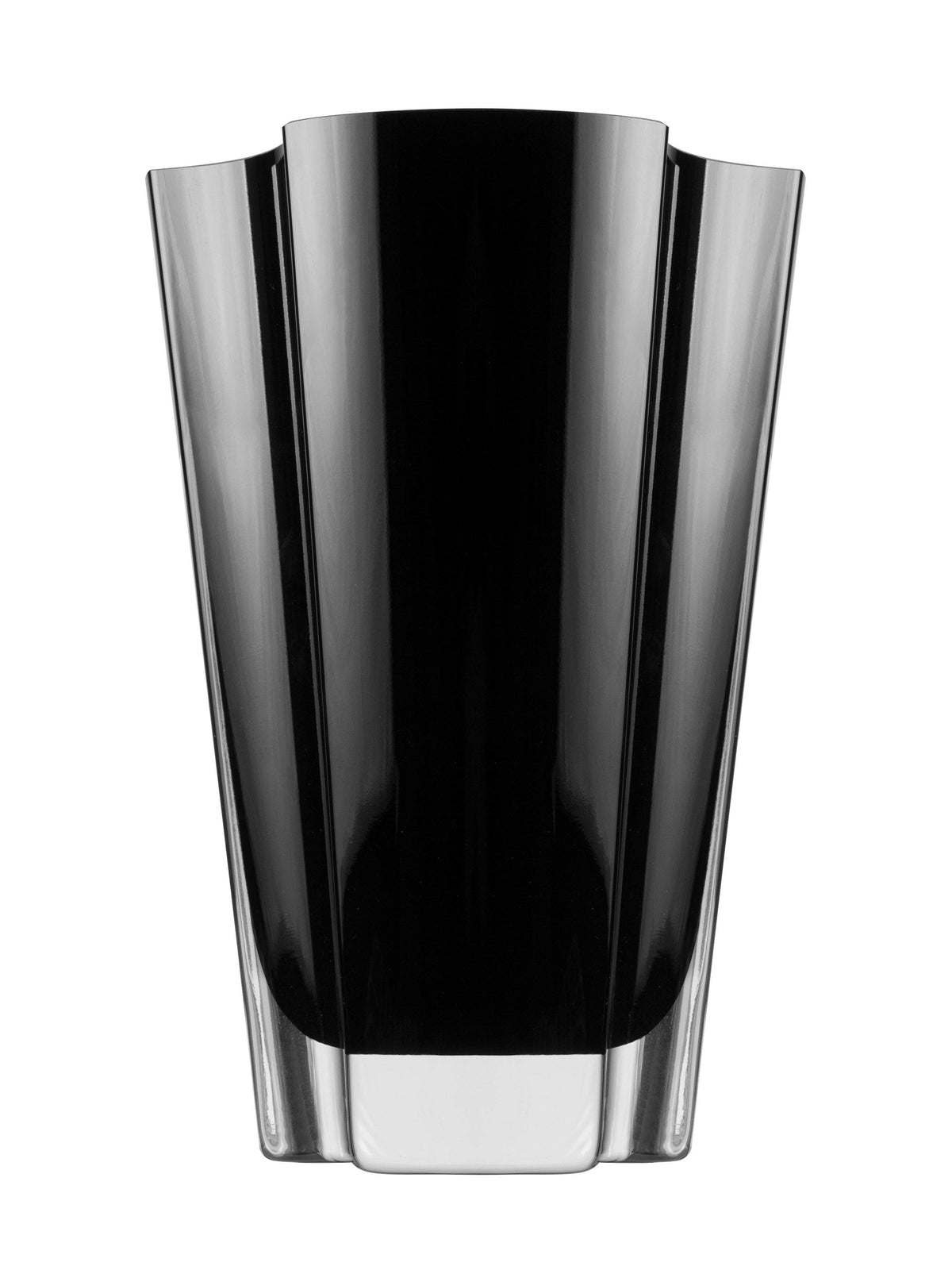 Black Glass Wavy Vase