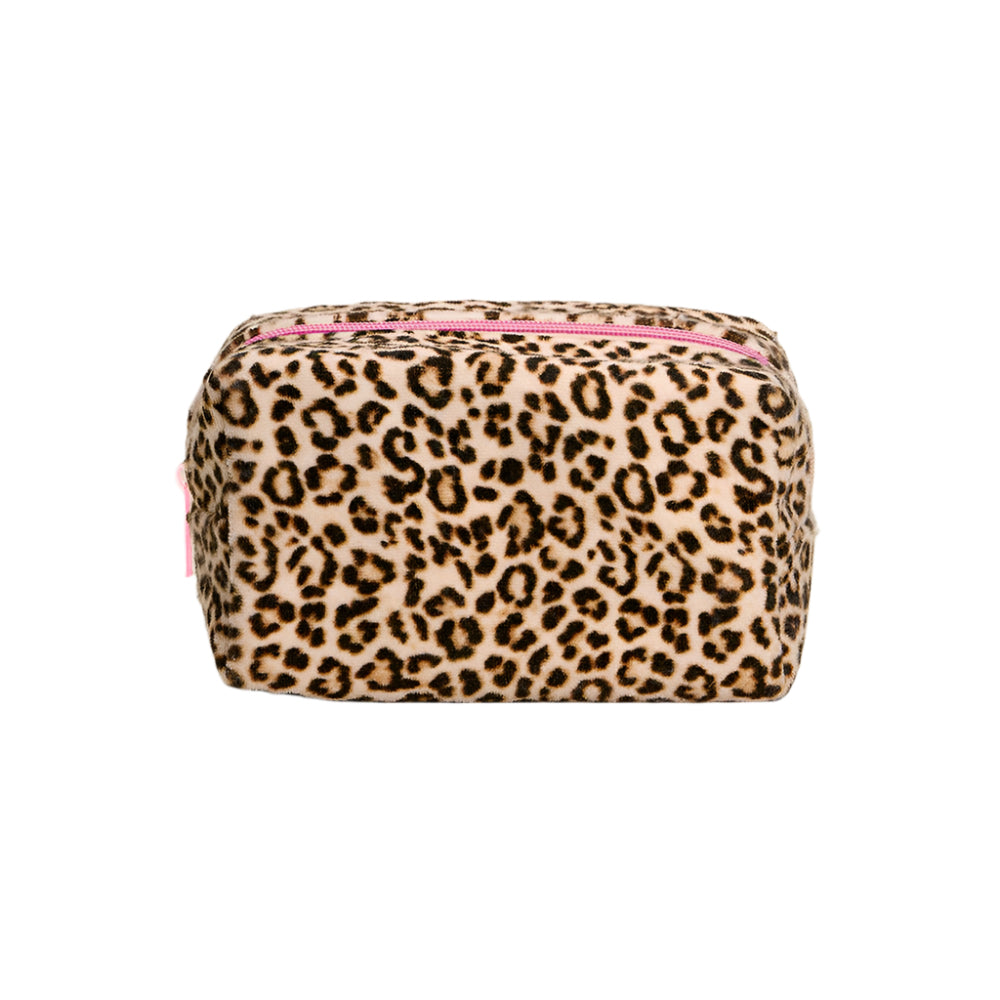 Leopard Pattern Print Cosmetic Bag, Medium