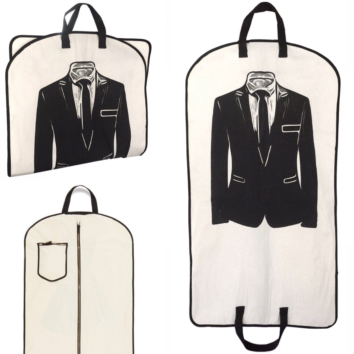 Housse de costume pour homme avec poche, couleur crème