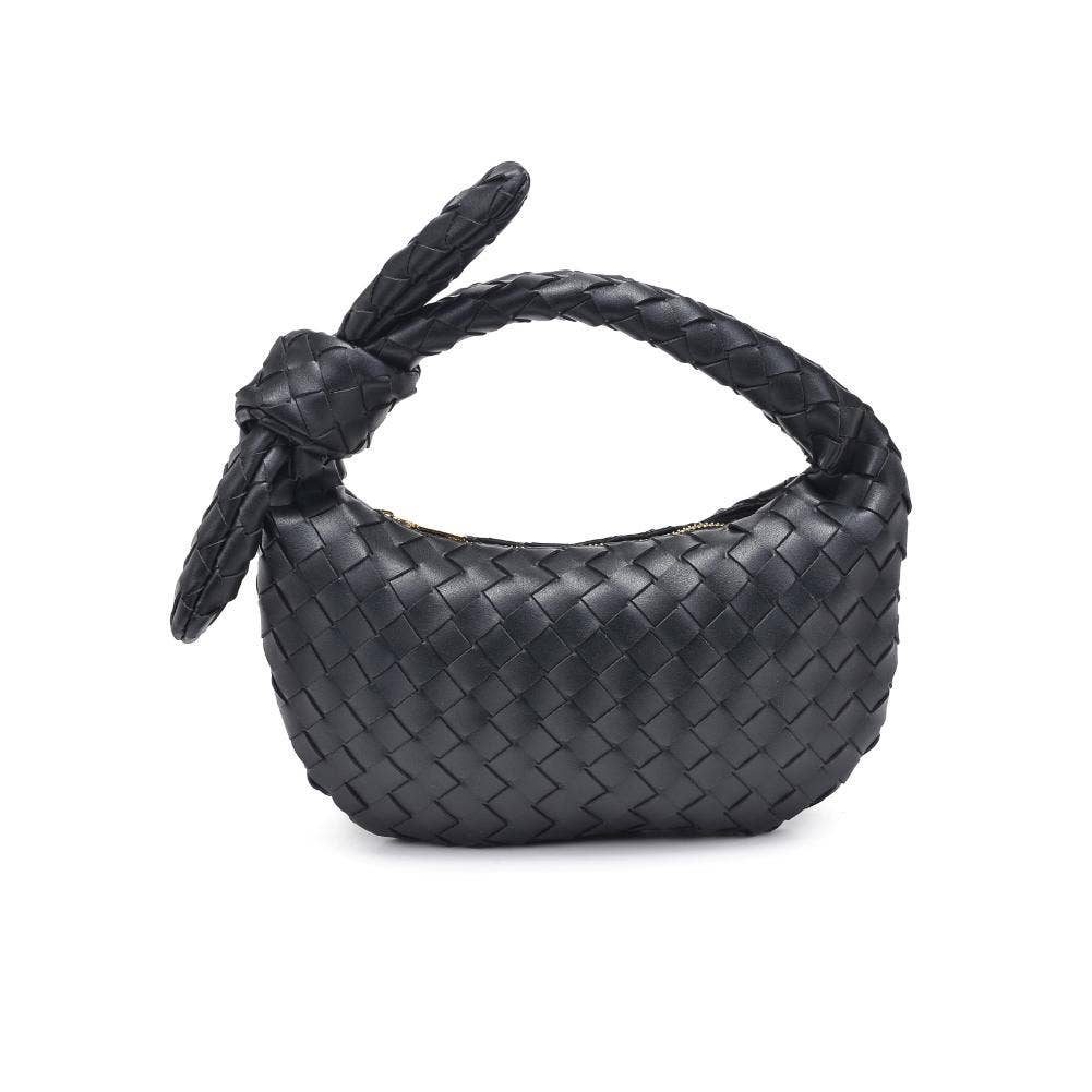 Bow knotted Woven vegan leather Clutch