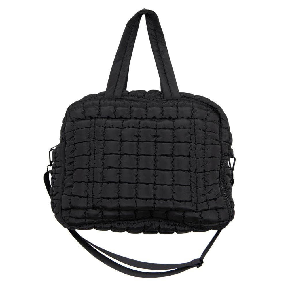 Sac de voyage matelassé noir avec poche passe-partout