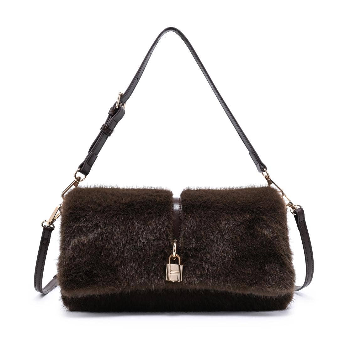 Plush baguette Shoulder Bag - Chocolate