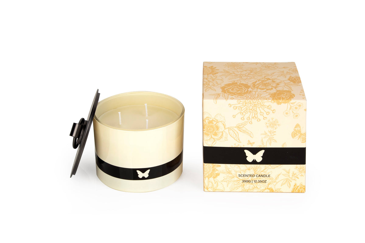 Vanilla Amber Scent 3-Wick Candle With lid