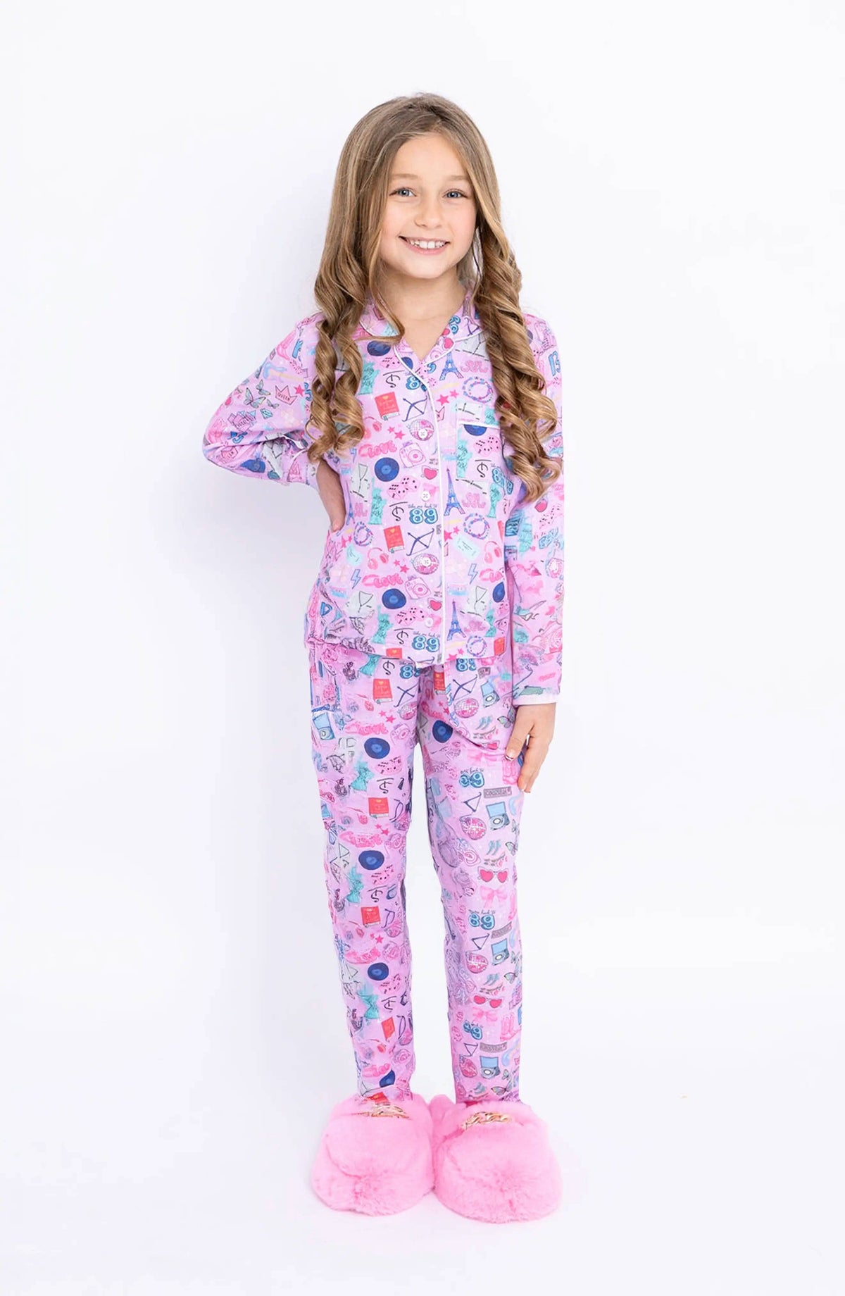 Girls Long Sleeve Jersey Pajama Pant set