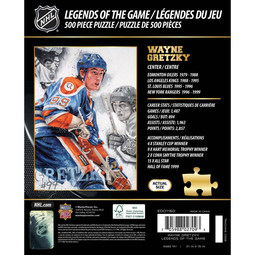 Légendes du jeu - Casse-tête de 500 pièces Wayne Gretzky