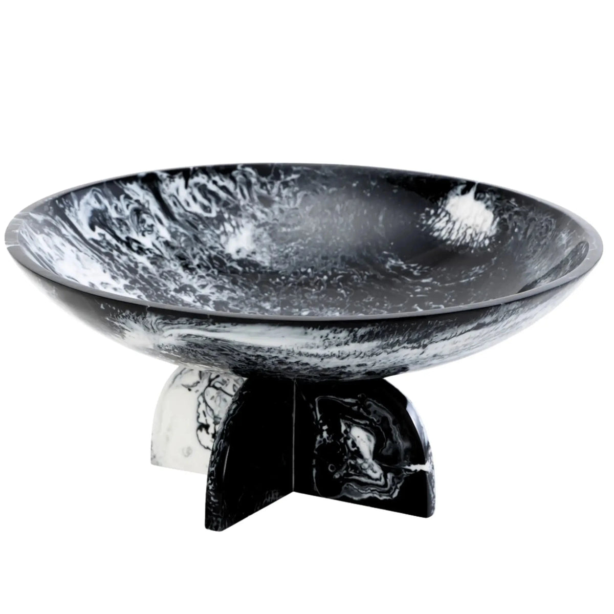Lucente Black & White Resin Fruit Bowl